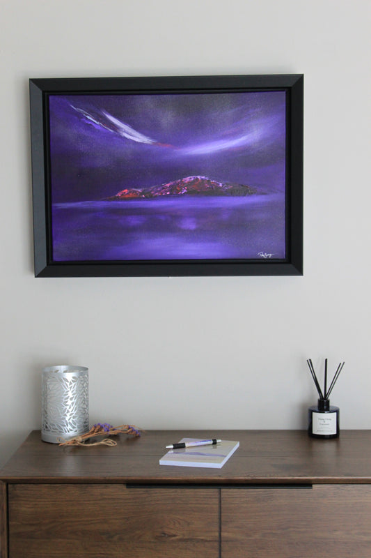 Purple contemporary landscape abstraction